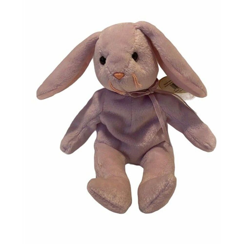 TY 1996 Beanie Babies Collection Floppity Rabbit Purple Plush Toy 9 Inch